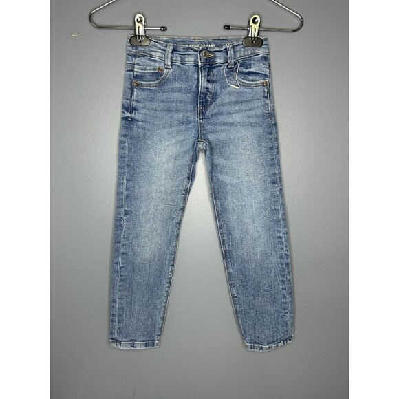 Zara Jeans Boys 4-5 Years 110 Blue The Regular Pant Adjustable Waist Denim Kids - Picture 1 of 14